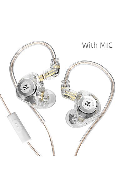 KZ White MIC EDX PRO IEM Earphones Bass Sound Earbuds Dynamic Drive HiFi Headphones Sport Noise Canc