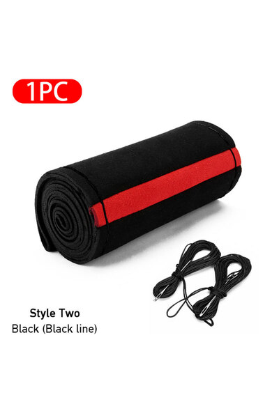 Choice غطاء عجلة القيادة من الفرو الأسود من Style 2 للسيارة مقاس 38 سم، غطاء ...