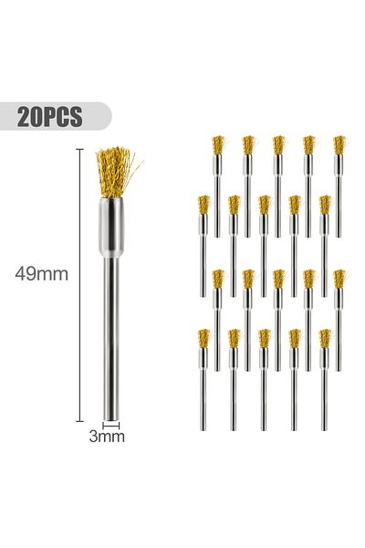 Choice 20pcs Set Cmcp 10/20pcs 3mm Shank Brass Wire Wheel Brush Polishing Brush For Mini Drill Metal Rust R