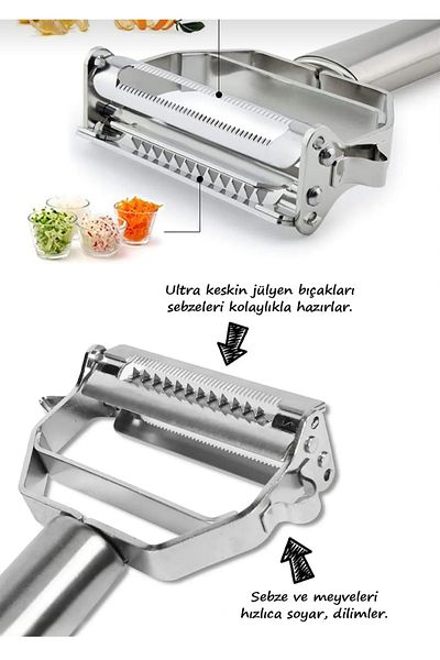 elfnur Stainless Steel Julienne Peeler Potato Vegetable Peeler