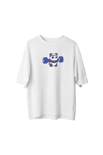 SVART WEAR Gym Panda T-Shirt Printed Oversize Unisex T-Shirt