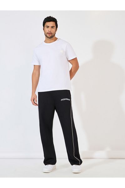 Styli Piping Detail Oversized Open Hem Joggers