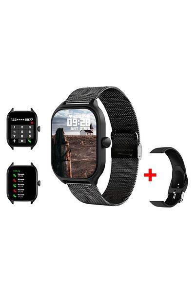LAXASFIT Black ML H9 New Smart Watch 2.01 Inch HD Display Answer Make Call Message Preview Sport Modes DIY Di