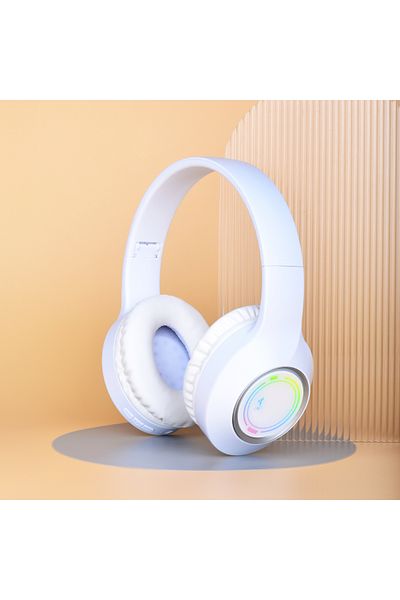 Choice White M3 Light-emitting Bluetooth Headset Folding Led Card Wireless Headset Type-c Charging Multi-sc