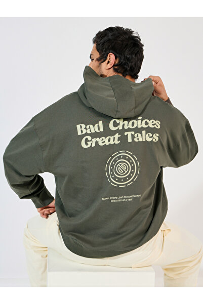 Styli Front and Back Graphic Print Oversized Hoodie