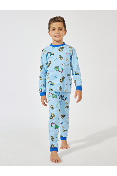 Styli Cartoon Printed Cotton Long Sleeve T-Shirt & Pyjama Set