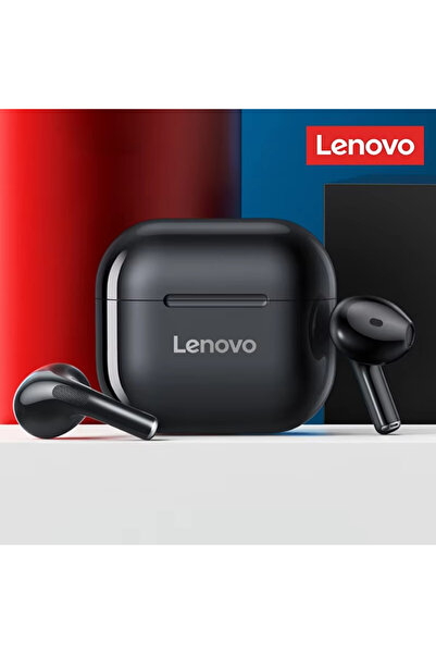 Choice سماعات لينوفو LP40 الأصلية باللون الأسود، سماعات بلوتوث لاسلكية حقيقية LP40 جديدة مزودة بميكروفونين وشحن سريع