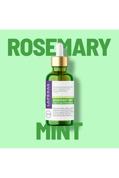 LAPERAS Natural Rosemary Oil Complex Damaged Falling Hair Fast Hair Growth Biotin Hair Care 2 Pack