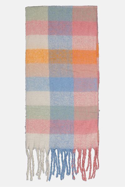 Max Studio Women Colorblock Scarf 198 L X 52 H Cm, Pink
