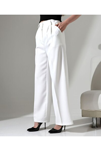 BLOOMS BAG Women's High Waist Button Pocket Wide Leg Palazzo Pants