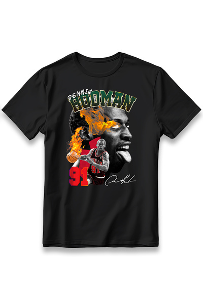 EZG Business Μπλουζάκι με στάμπα Dennis Rodman 91 Model, Βαμβακερό, Μακρύ Ύφα...