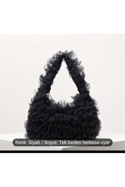 Handmade Şık Tül Dantel Detaylı Akşam Çantası, Düğün Partisi Özel Tasarım Çanta