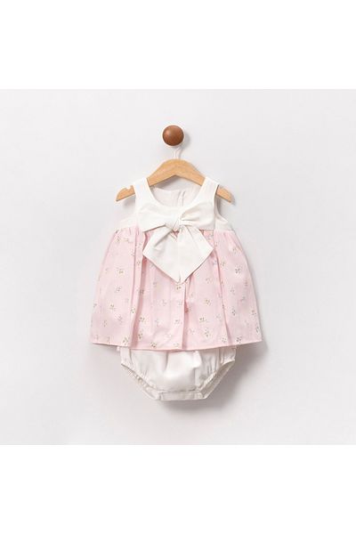 ministok Clement Crispy Floral Bow Baby Girl Double Set