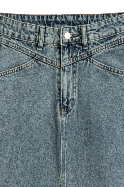 praye Fusta de denim cu ciucuri lungi Blugi vintage