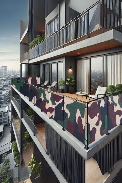 sizenelazım 50cm x 4m  Askeri Kamuflaj  Balkon Bahçe Çit Brandası  Su İtici, ...