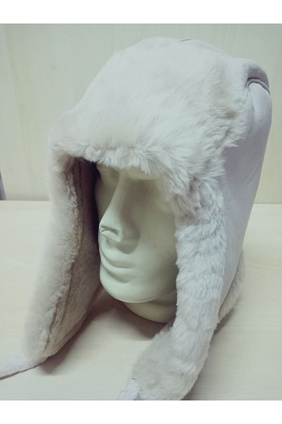 hoaryage Καπέλο πιλότου από γνήσιο δέρμα αρνιού Ushanka 100% Sheep Ear