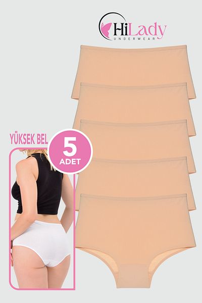Hilady 5 pcs high waist skin women's panties