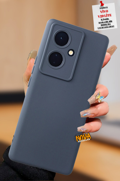 cepmoda Vivo V29 Lite Lansman Telefon Kılıfı Soft doku içi Süet Tam kavrama k...