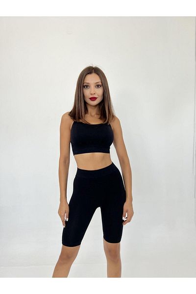 TİANA VIBE UNICO 13152 SHORTS CU CORDĂ-Negru