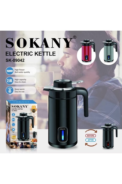 Genel Markalar Su Isıtıcı Kettle Termostatlı Termos Olarak Kullanım. 2.0 Litre Elektirikli (1500 Waat