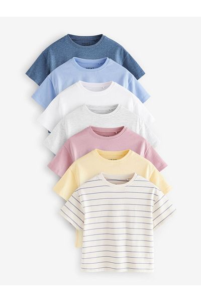 Next Baby Cotton Short Sleeve Tights Multipack 7'Li Bottom Top Set