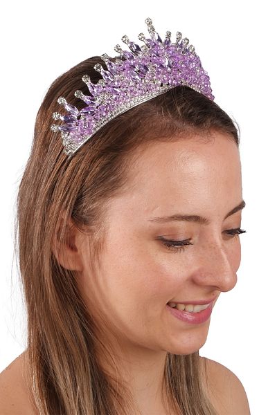 Hayalperest boncuk Lilac Bridal Crown - Wedding Discipline for Princes Bride Costume Tac with Crystal Beads