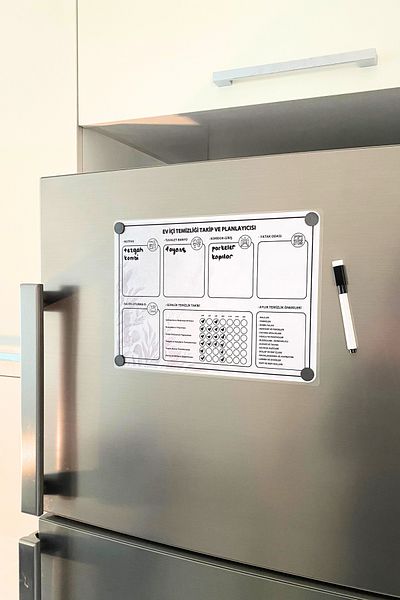 caps Indoor Cleaning Tracker and Planner - Refrigerator Top Magnet Planner