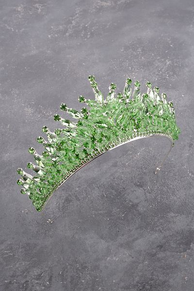 Hayalperest boncuk Crystal Beaded Bridal Wedding Costume Crown Princess Bride Women Wedding Crown Light Green