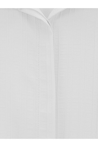 Modamorfo Fitted Crinkle Shirt with Tie Waist - White