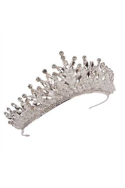 Hayalperest boncuk Crystal Beaded Istanbul Bride Wedding Tiara Bridal Women's White Tiara