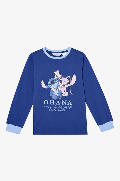 Penti Unisex Kinder Fam Stitch Dunkelblau Baumwolle Pyjama Set