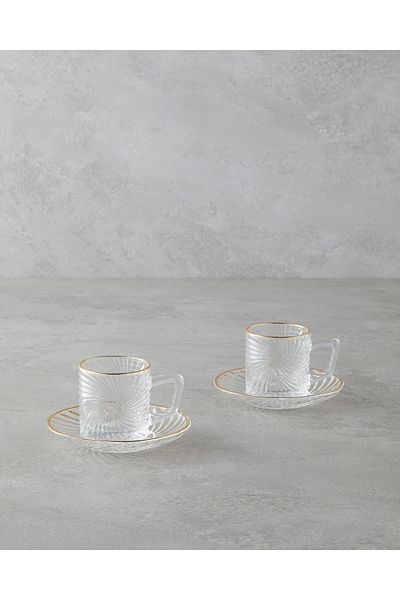 English Home Set de căni de cafea Goldie 4 bucăți pentru 2 persoane 70 ml