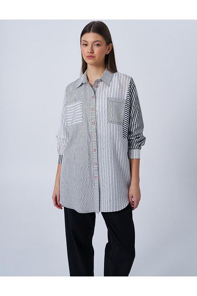 KYR Modal Tunic - Black Stripe Pattern
