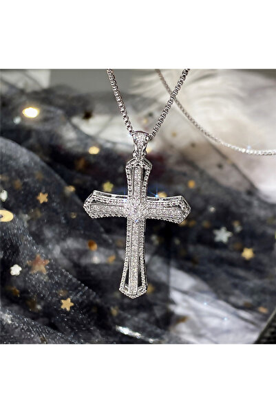 Choice 45cm XL431 Huitan Hip Hop Cross Necklace for Women with Dazzling CZ St...