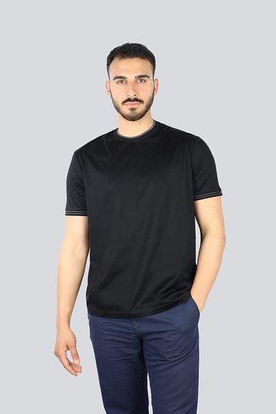 PAUL&SHARK Summer Men's Yüzgeci Detailed Black T-Shirt with Crow