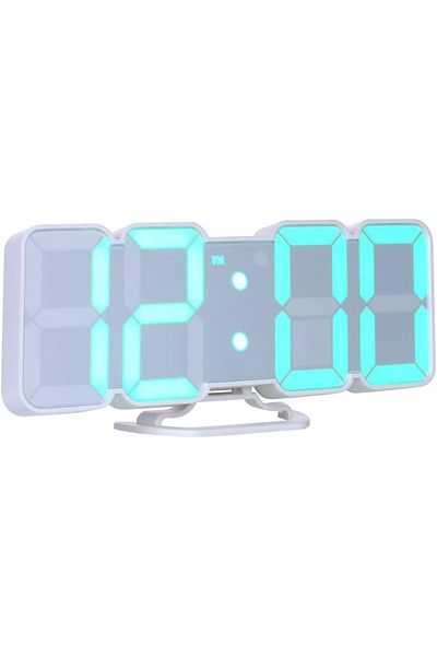 COOYA Wall Desktop Clock,3D Wireless Remote Digital RGB LED Alarm Clock,USB Powered,Remote Control