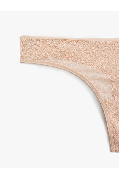 Koton Yarı Transparan Dantel Kadın String Külot