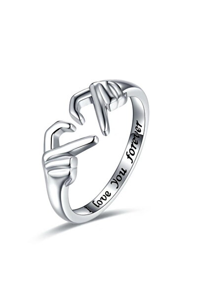 Choice resizable RI23Y0339-1 Romantic Heart Hand Hug Ring for Women Men I Lov...