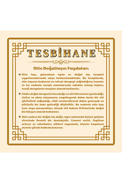 Tesbihane 925 Ayar Gümüş Çift Püsküllü Gümüş-firuze Işlemeli Erzurum Oltu Taşı Tesbih