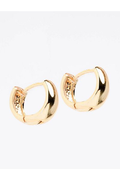 Jimmy Key Gold Color Thick Half Hoop Earrings