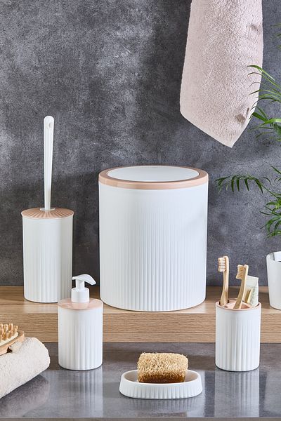 decorev 6-Piece Metal Stand Luxury Bathroom Set - Toilet and Paper Holder