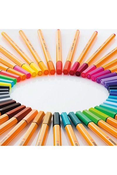 Stabilo 88 Punto Fineliner Pen Set, 8 Pastel Colors, 0.4 mm Tip, Metal Based