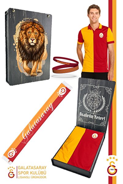 Galatasaray Orijinal Lisanslı Match Day Polo T-Shirt + Bileklik + Şal Kaşkol ...