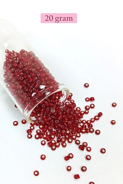 Royaleks Bulky Glass Sand Beads (8/0) 3 mm - 20 Grams - Deep Red - Bnc183