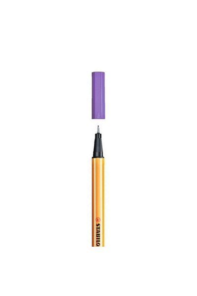 Stabilo Purple Fineliner Pen with 0.4 mm Tip, Hexagonal Design with Metal Backing