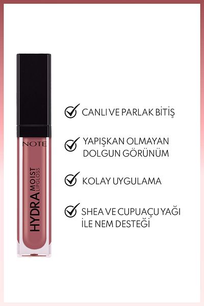 NOTE Hydramoist Lipgloss Moisturizing Lip Gloss - 23 Dried Rose - Pink