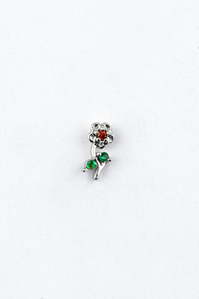 Sortie Aksesuar أقراط من الفولاذ المقاوم للصدأ بحجر الزركون الملون على شكل زه...