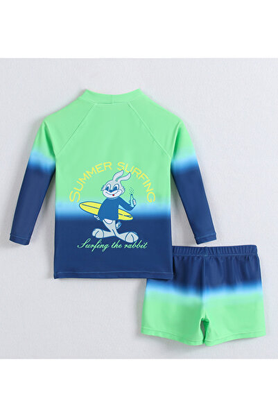 SAPS SAPS Solid Two Piece Swimsuit - Green/Blue