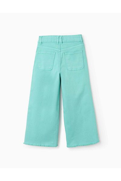 Ziddy Twill Trousers for Girls 'Wide Leg', Green