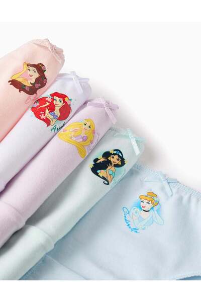 Ziddy Pack of 5 Briefs for Girls 'Disney Princesses', Multicolour